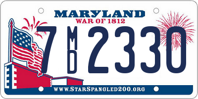 MD license plate 7MD2330