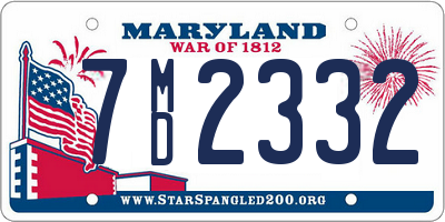 MD license plate 7MD2332