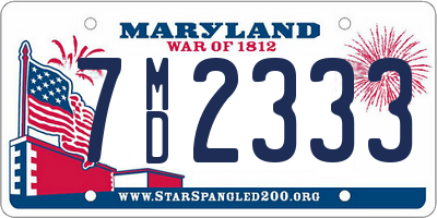 MD license plate 7MD2333