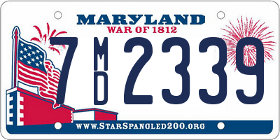 MD license plate 7MD2339