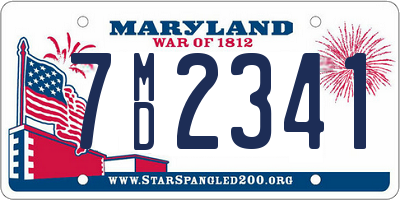 MD license plate 7MD2341