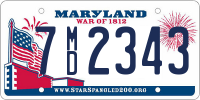 MD license plate 7MD2343