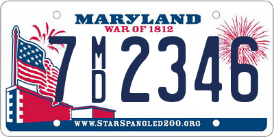 MD license plate 7MD2346