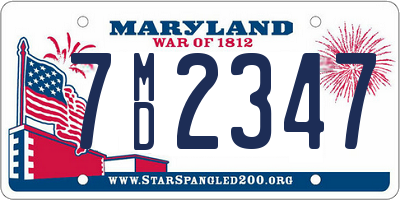 MD license plate 7MD2347