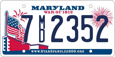 MD license plate 7MD2352