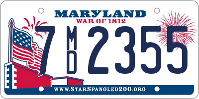 MD license plate 7MD2355