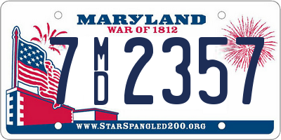 MD license plate 7MD2357