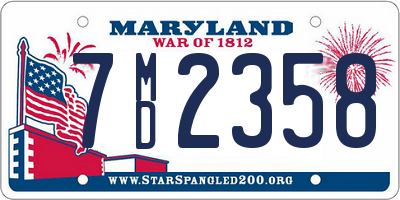 MD license plate 7MD2358