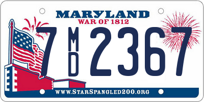 MD license plate 7MD2367