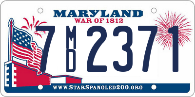 MD license plate 7MD2371