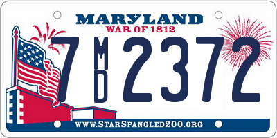MD license plate 7MD2372