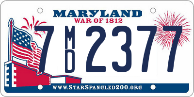 MD license plate 7MD2377