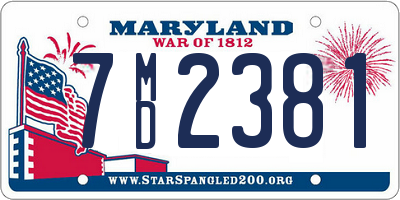 MD license plate 7MD2381