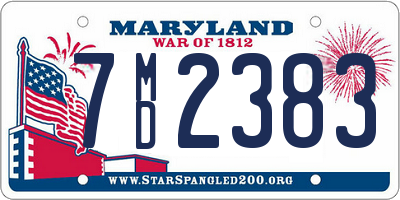 MD license plate 7MD2383