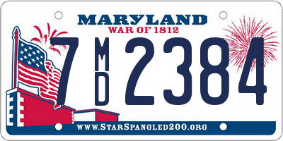 MD license plate 7MD2384