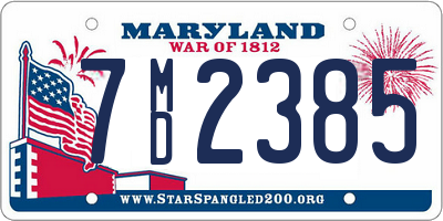 MD license plate 7MD2385