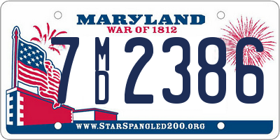 MD license plate 7MD2386
