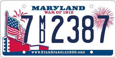 MD license plate 7MD2387