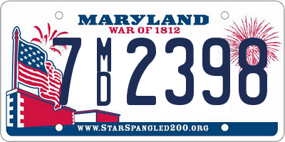 MD license plate 7MD2398