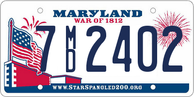 MD license plate 7MD2402