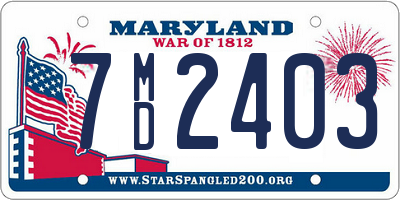 MD license plate 7MD2403