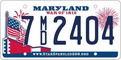 MD license plate 7MD2404