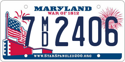 MD license plate 7MD2406