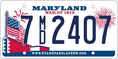 MD license plate 7MD2407