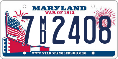 MD license plate 7MD2408