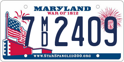 MD license plate 7MD2409