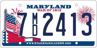 MD license plate 7MD2413