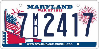 MD license plate 7MD2417