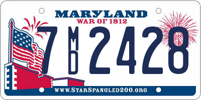 MD license plate 7MD2428