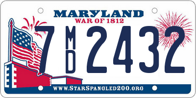 MD license plate 7MD2432