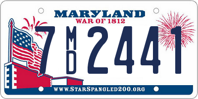 MD license plate 7MD2441