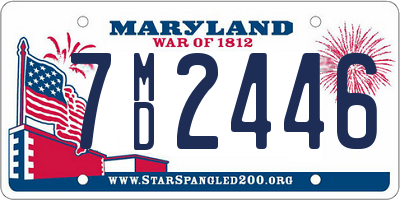 MD license plate 7MD2446