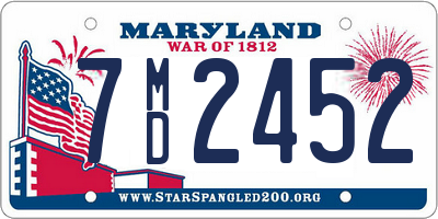 MD license plate 7MD2452