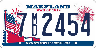 MD license plate 7MD2454