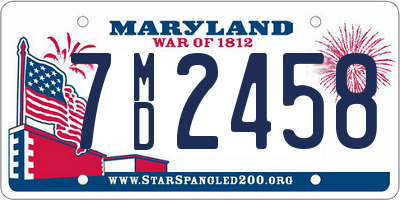 MD license plate 7MD2458
