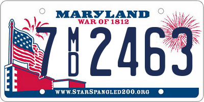 MD license plate 7MD2463