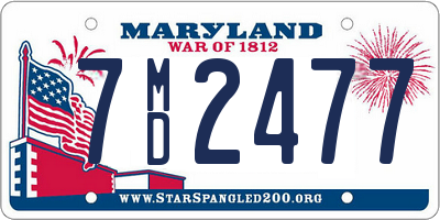 MD license plate 7MD2477