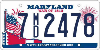 MD license plate 7MD2478