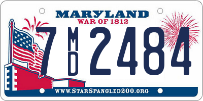 MD license plate 7MD2484