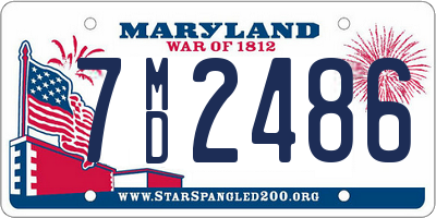 MD license plate 7MD2486