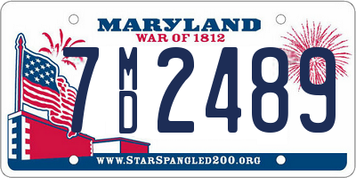 MD license plate 7MD2489