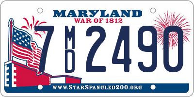 MD license plate 7MD2490