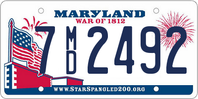 MD license plate 7MD2492