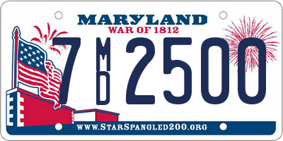MD license plate 7MD2500