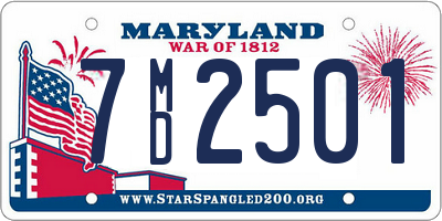 MD license plate 7MD2501