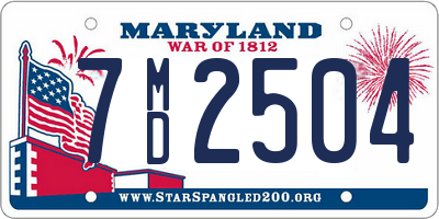 MD license plate 7MD2504